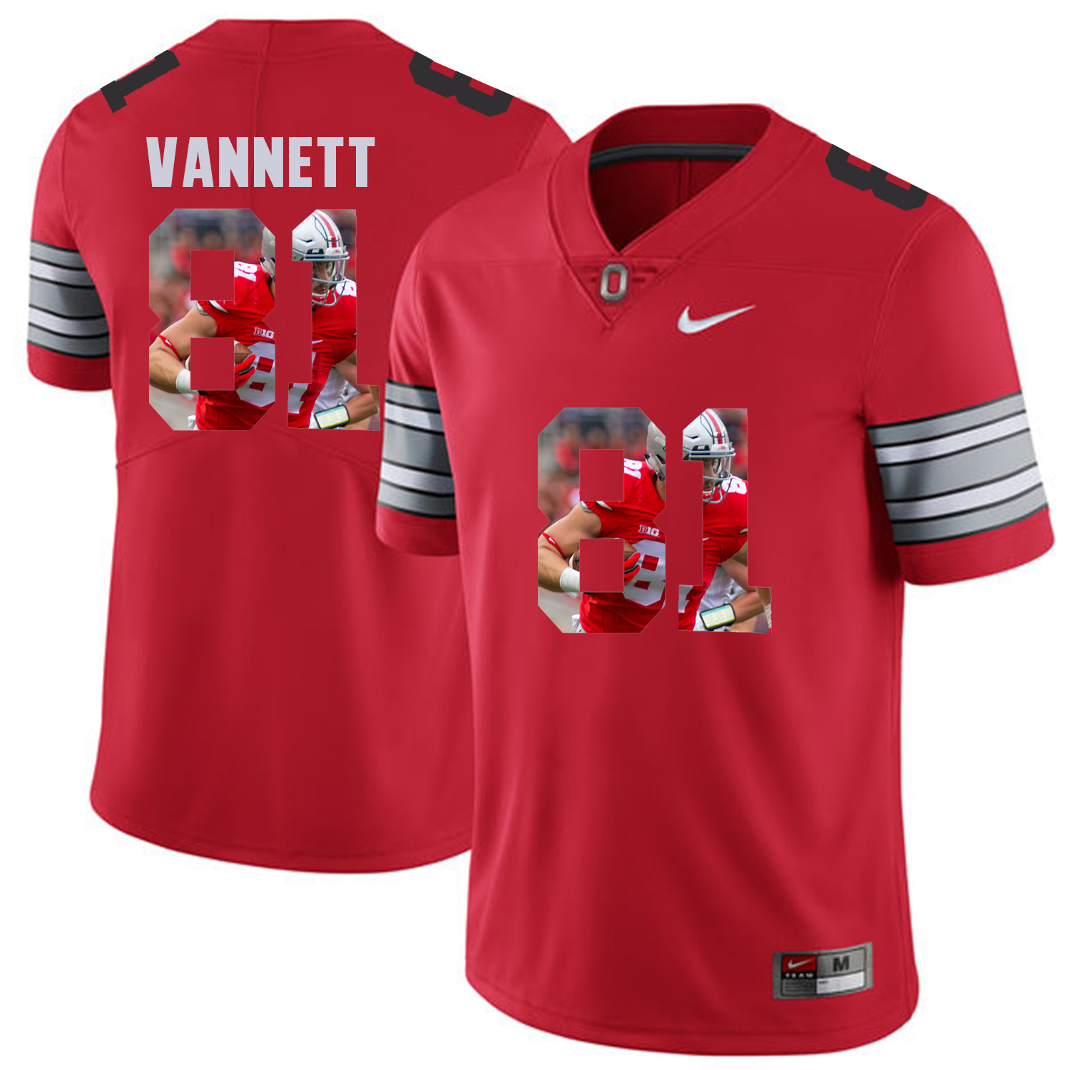 Men Ohio State #81 Vannett Red Fashion Edition Customized NCAA Jerseys